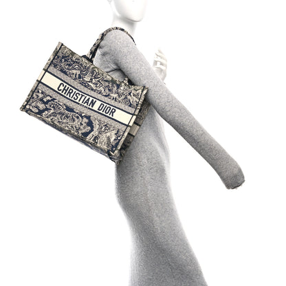 Christian Dior Canvas Embroidered Medium Dioriviera Toile De Jouy Book Tote Blue 2 of 13