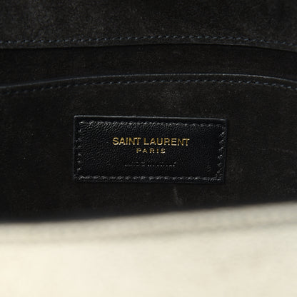 Saint Laurent Metallic Calfskin Medium Classic Monogram Kate Satchel Platine 5 of 8