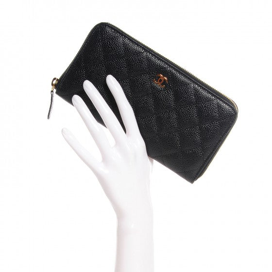 Chanel Caviar Quilted Large Gusset Zip Around Wallet Black 2 of 10