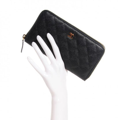 Chanel Caviar Quilted Large Gusset Zip Around Wallet Black 2 of 10
