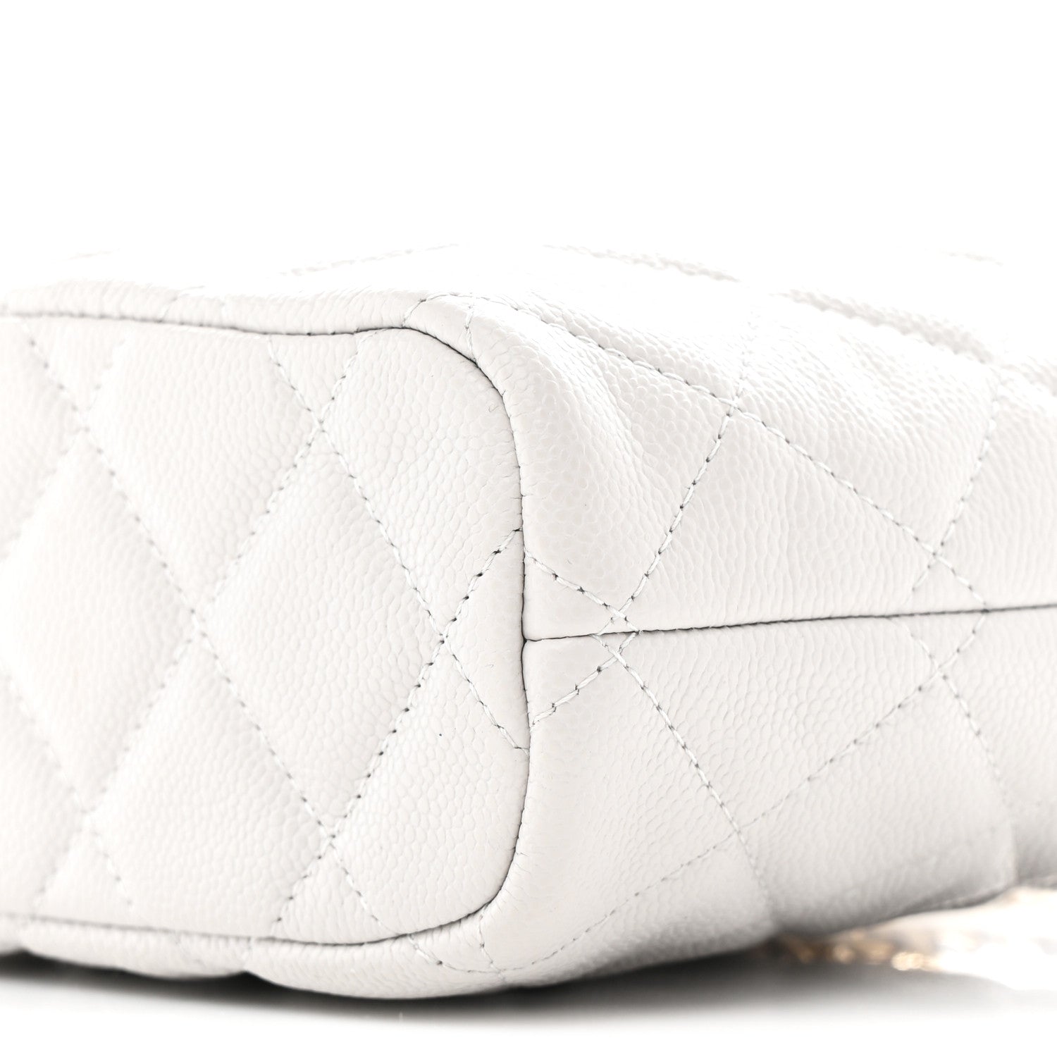 Chanel Shiny Caviar Quilted Hobo Clutch With Chain Light Grey 10 of 10