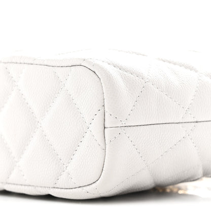 Chanel Shiny Caviar Quilted Hobo Clutch With Chain Light Grey 10 of 10