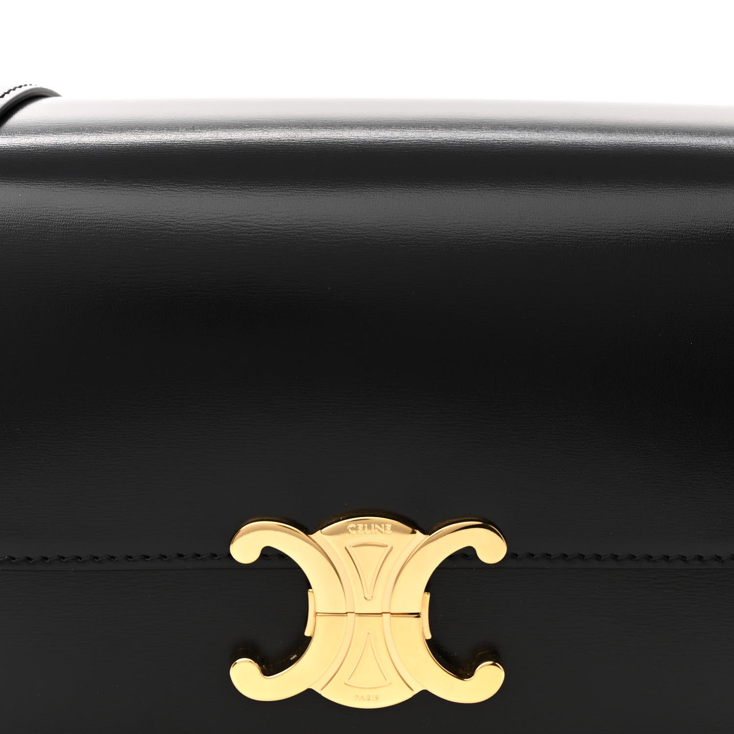 Celine Shiny Calfskin Medium Triomphe Black 9 of 12