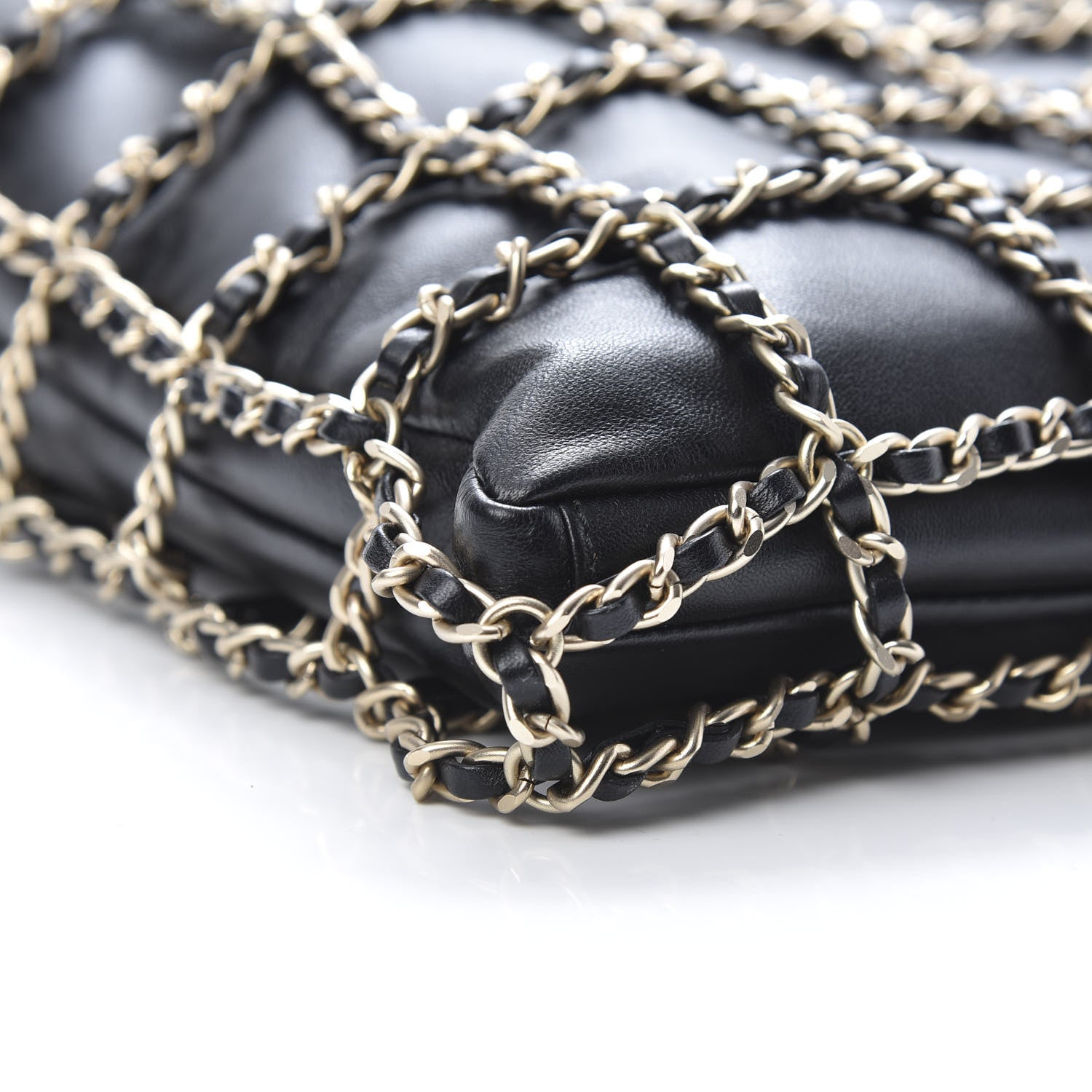 Chanel Lambskin Large Shopping Chain Tote Black 9 of 11