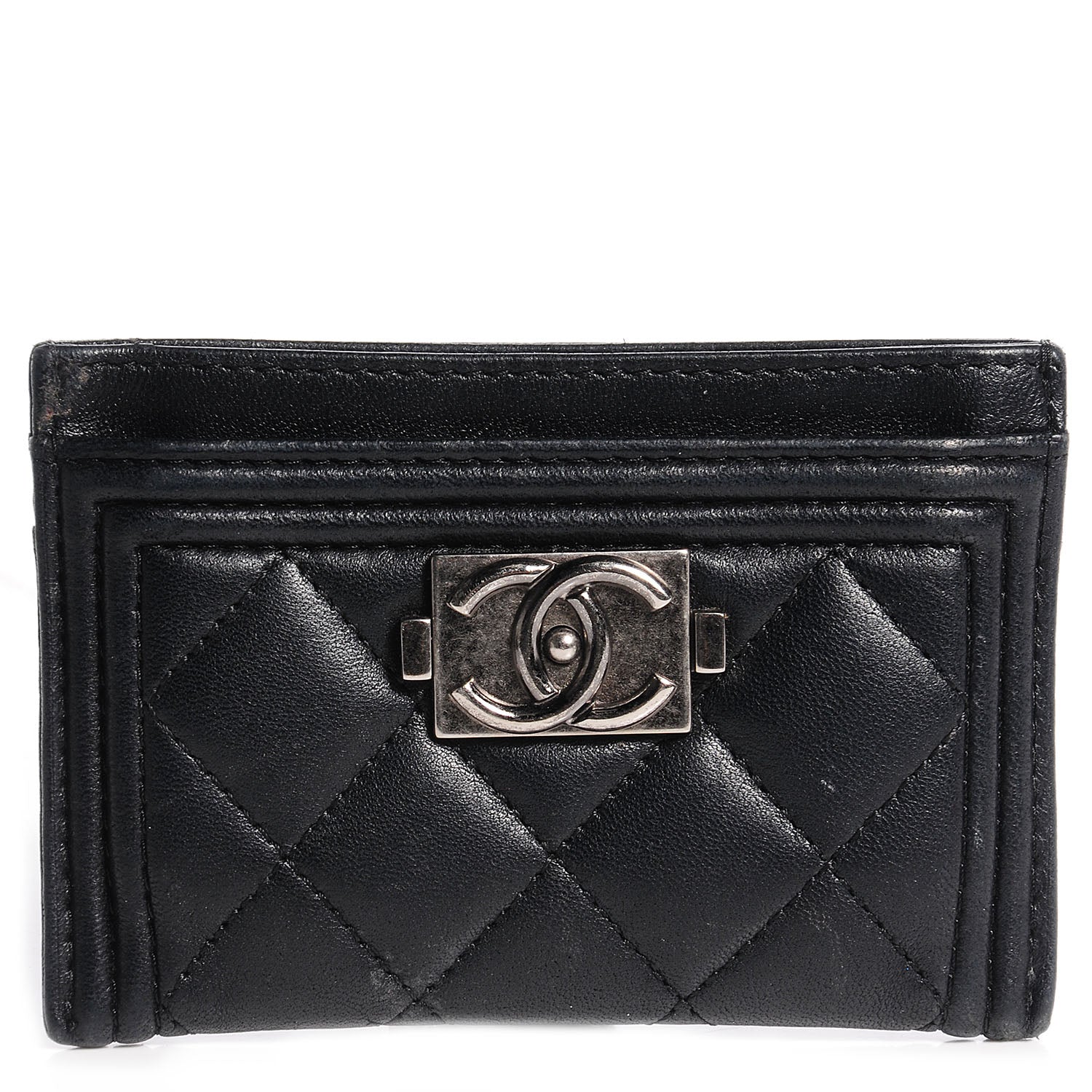 Chanel Lambskin Boy Card Holder Black 1 of 9