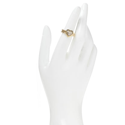 Chopard 18K Yellow Gold 3 Happy Diamond Heart Ring 47 4.25 2 of 5