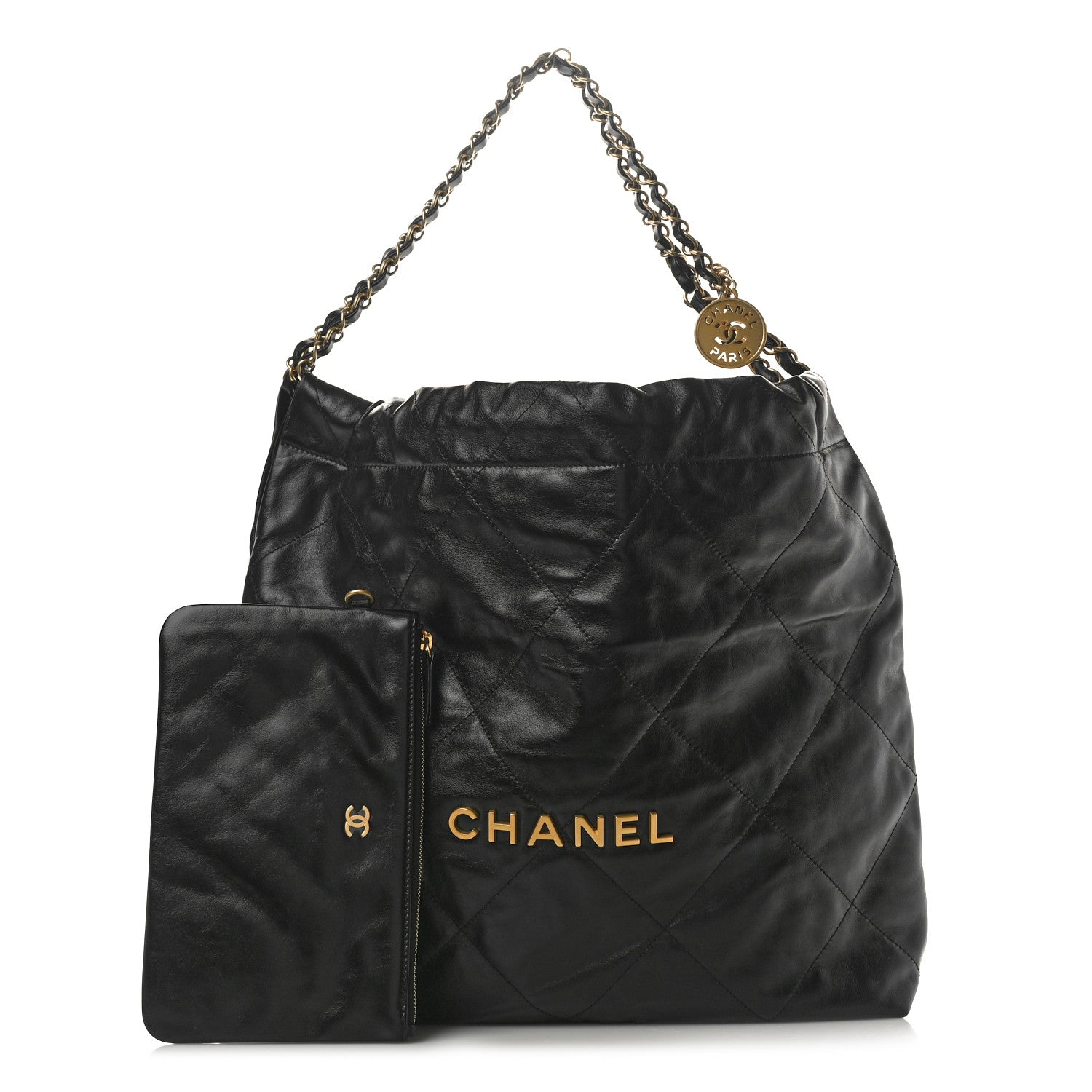 Chanel Shiny Calfskin Quilted Chanel 22 Black 3 of 11