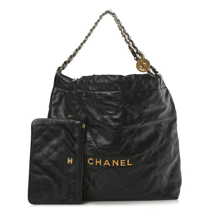 Chanel Shiny Calfskin Quilted Chanel 22 Black 3 of 11
