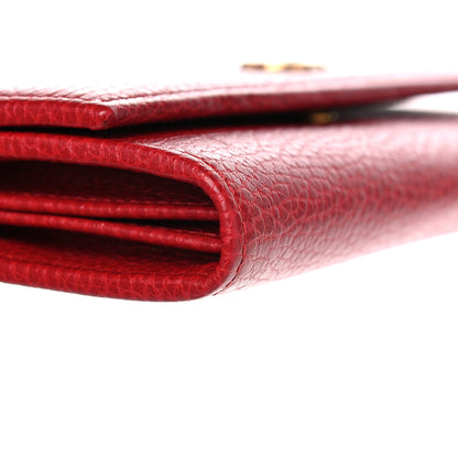 Gucci Dollar Calfskin Petite GG Marmont Wallet Chain Bag Hibiscus Red 8 of 9