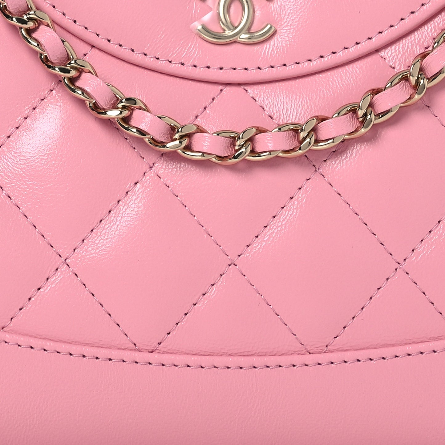 Shiny Lambskin Quilted Nano 31 Shopping Bag Pink