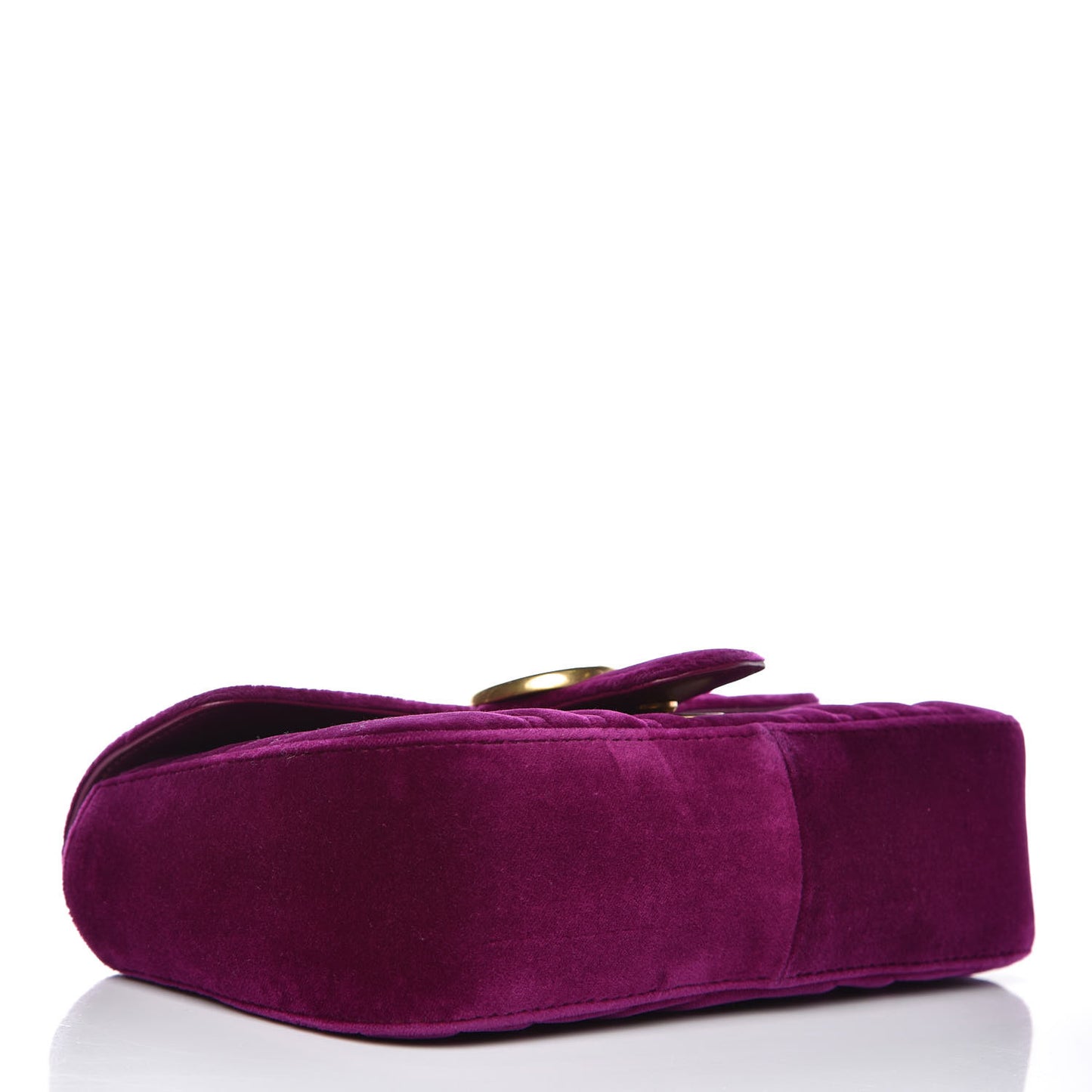 Velvet Matelasse Mini GG Marmont Shoulder Bag Fuchsia Violet Cyclamen