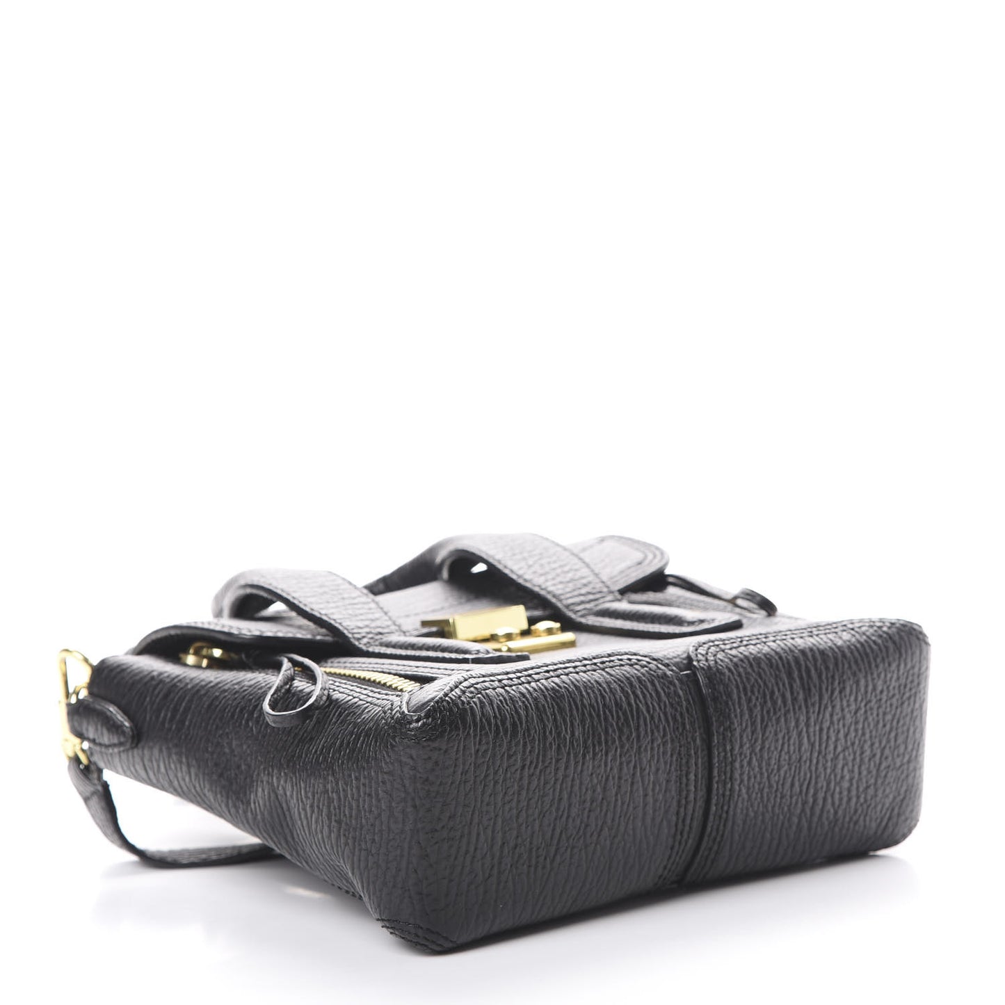 3.1 Textured Calfskin Mini Pashli Satchel Black
