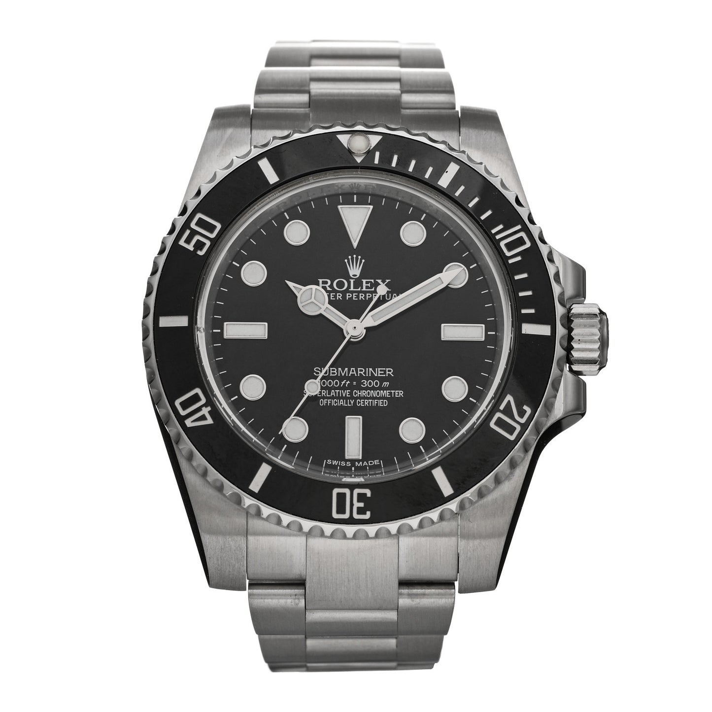 Stainless Steel 40mm Oyster Perpetual Submariner Watch Black 114060