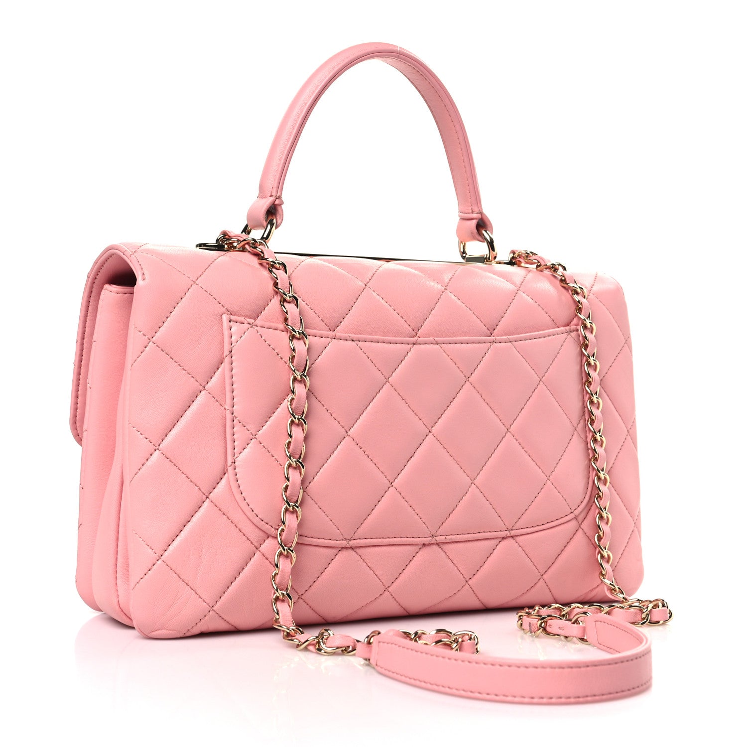 Chanel Lambskin Quilted Medium Trendy CC Flap Dual Handle Bag Pink 3 of 9