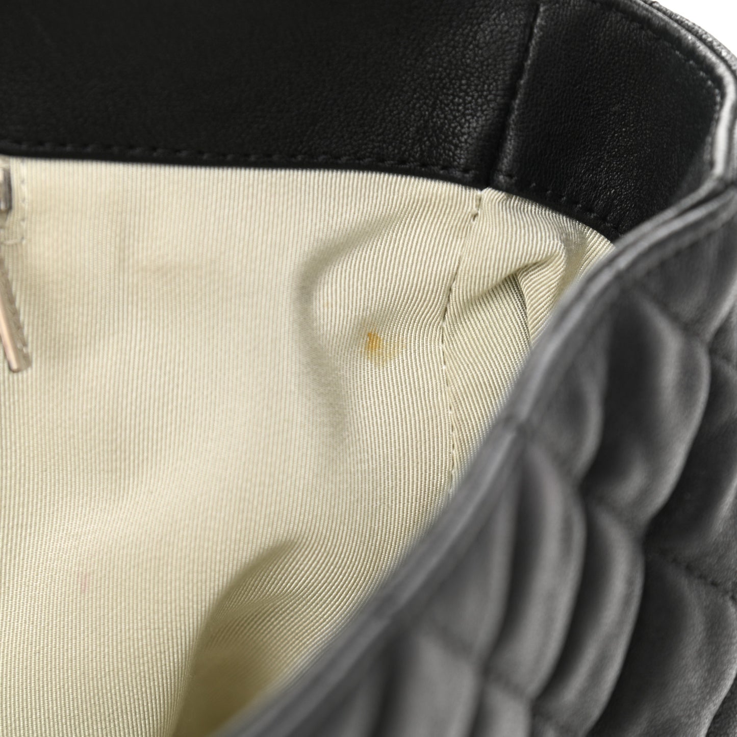 Washed Lambskin Quilted Maxi Chain Around Flap Black