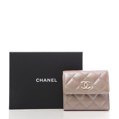 Chanel Iridescent Caviar Quilted Small Flap Wallet Beige 14 of 14