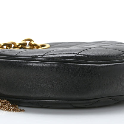 Saint Laurent Lambskin Quilted Round Le Maillon Round Tassel Chain Crossbody Bag Black 10 of 11