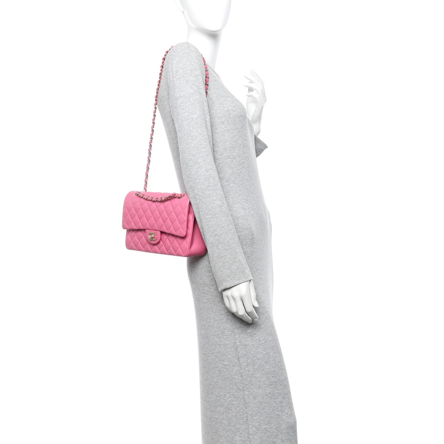 Chanel Caviar Quilted Medium Double Flap Pink 2 of 11