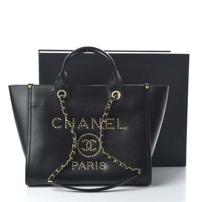 Chanel Caviar Small Studded Deauville Tote Black 12 of 12