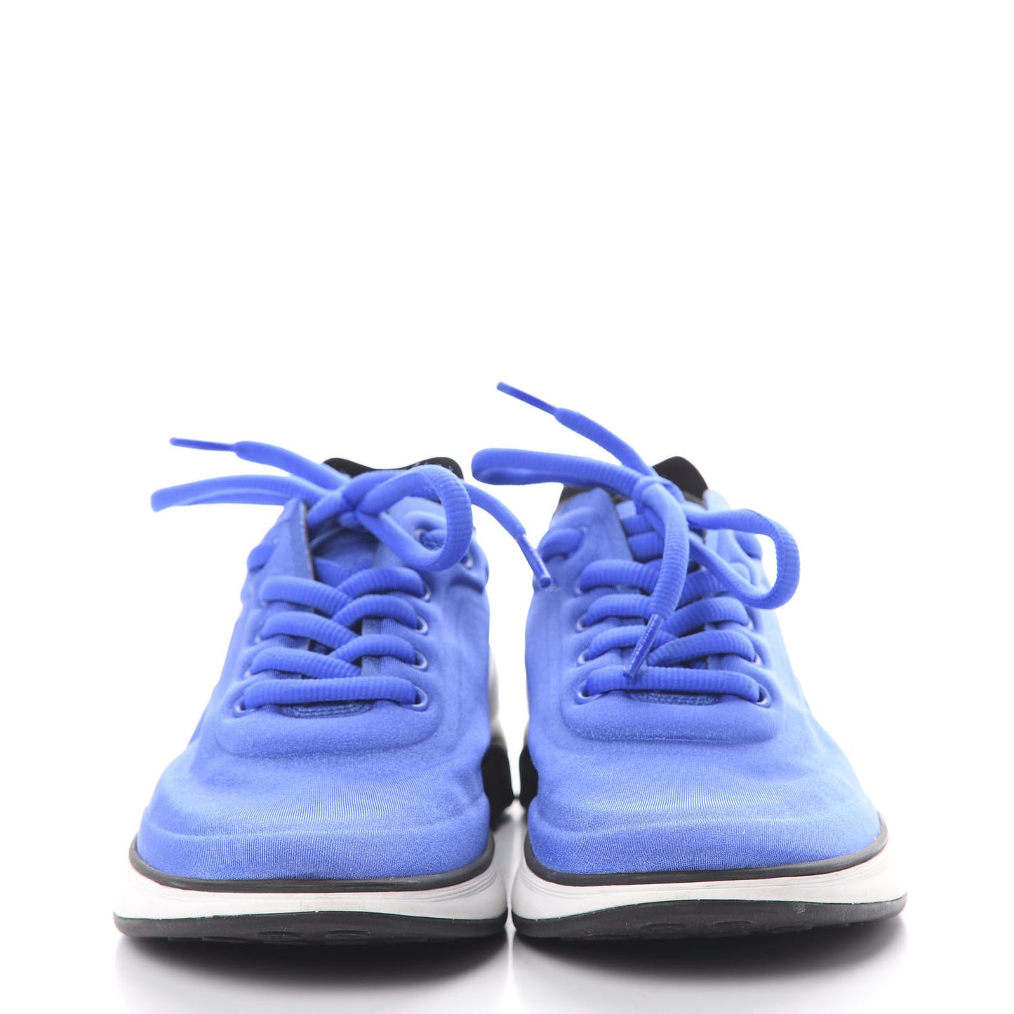 Calfskin Mesh Lyrca Womens Logo Sneakers 36.5 Blue