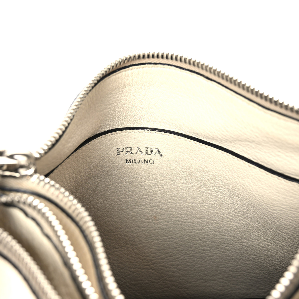 Prada Vitello Phenix Double Zip Crossbody Bag Bianco 8 of 13