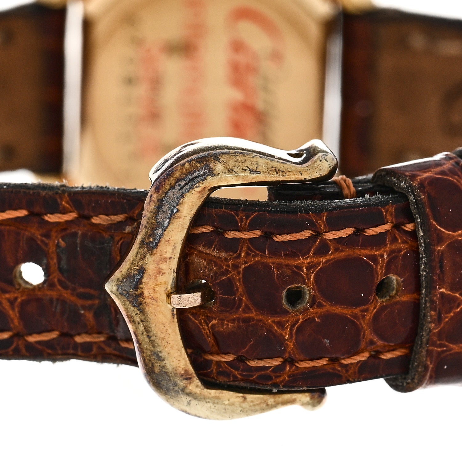 Cartier 18K Yellow Gold Alligator 26mm Ellipse Manual Winding Watch 5 of 5