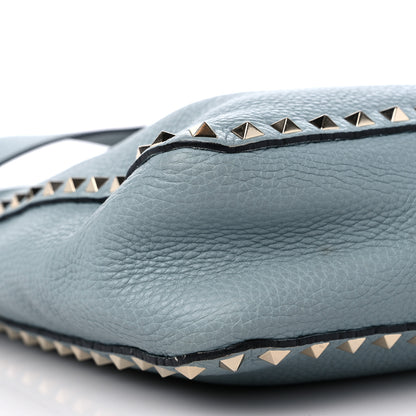 Valentino Garavani Pebbled Calfskin Small Rockstud Flip-Lock Messenger Bag Light Blue 7 of 15