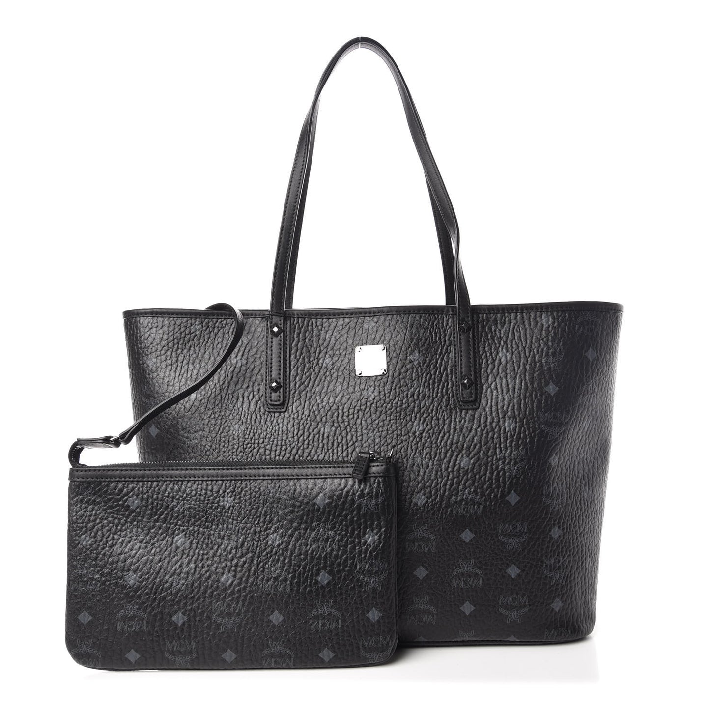 Visetos Medium Anya Zip Top Shopper Tote Black