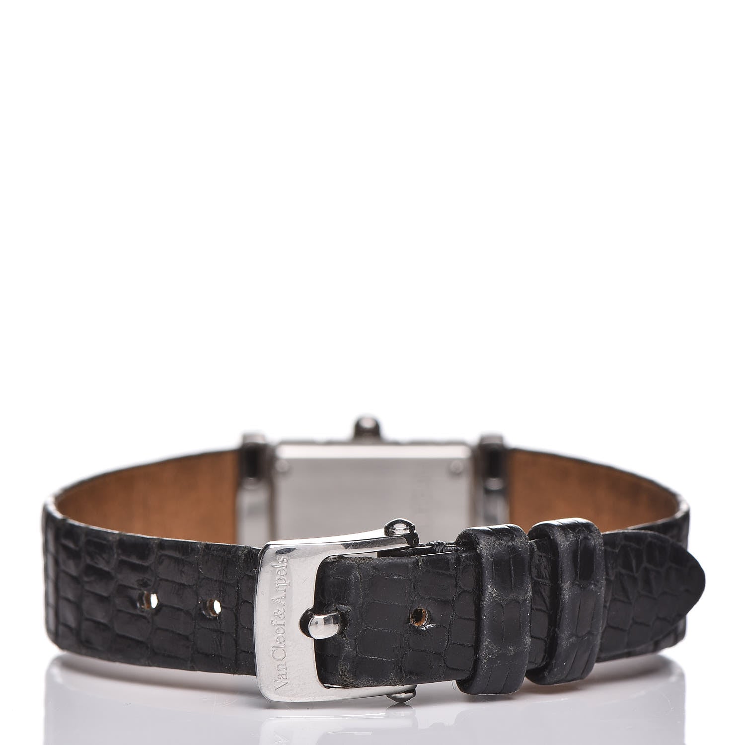Van Cleef & Arpels Stainless Steel Lizard 14mm Facade Quartz Watch Black 4 of 9