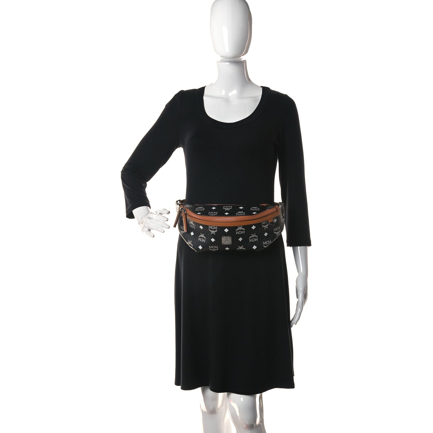 Visetos Small Fusten Belt Bag Black Cognac