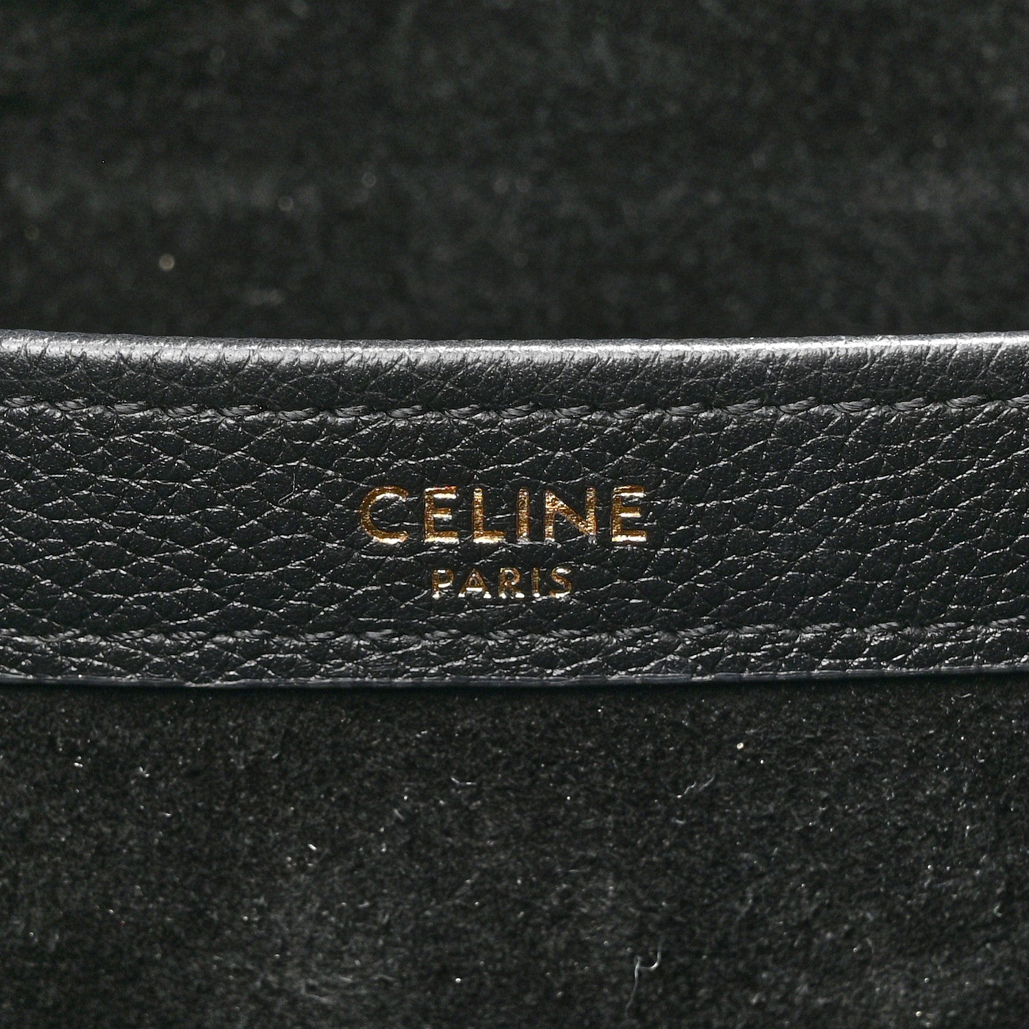 Celine Smooth Calfskin Cuir Triomphe Cabas Drawstring Black 6 of 13