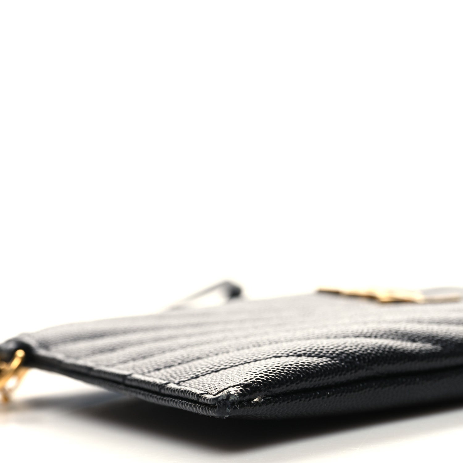 Saint Laurent Grain De Poudre Chevron Monogram Large Bill Pouch Black 9 of 11