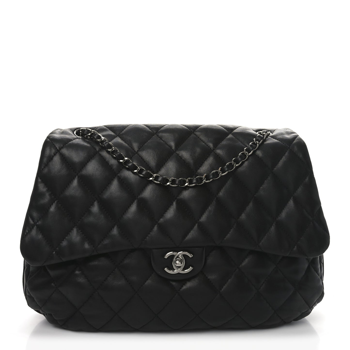 Lambskin Quilted Chanel 3 Maxi Flap Bag Black