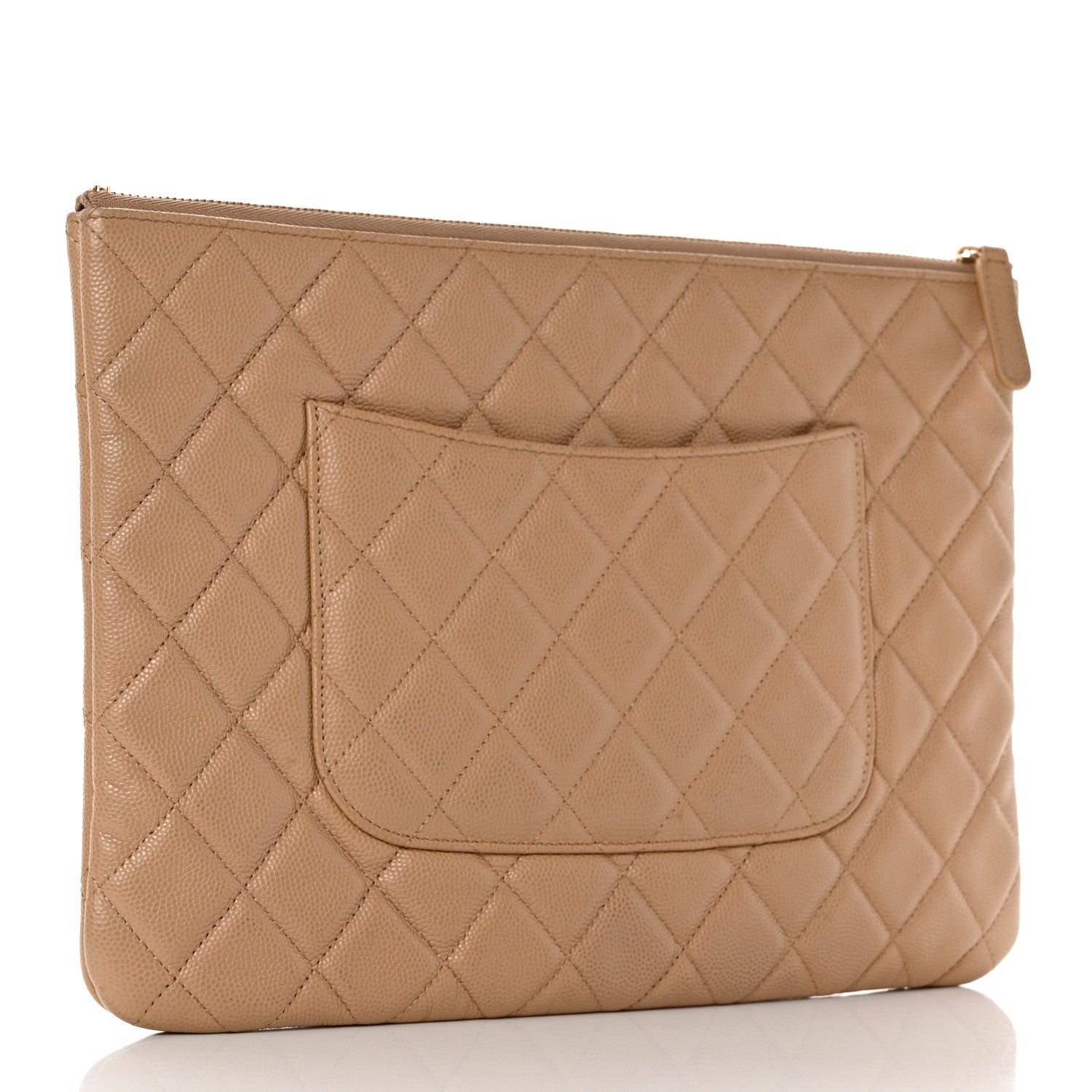 Chanel Caviar Quilted Medium Cosmetic Case Beige 3 of 8
