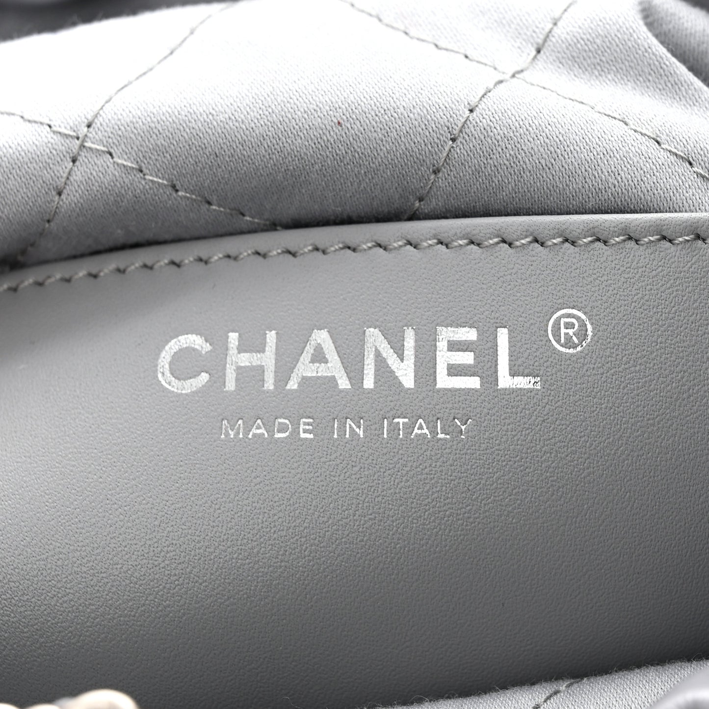 Shiny Calfskin Quilted Mini Chanel 22 Grey