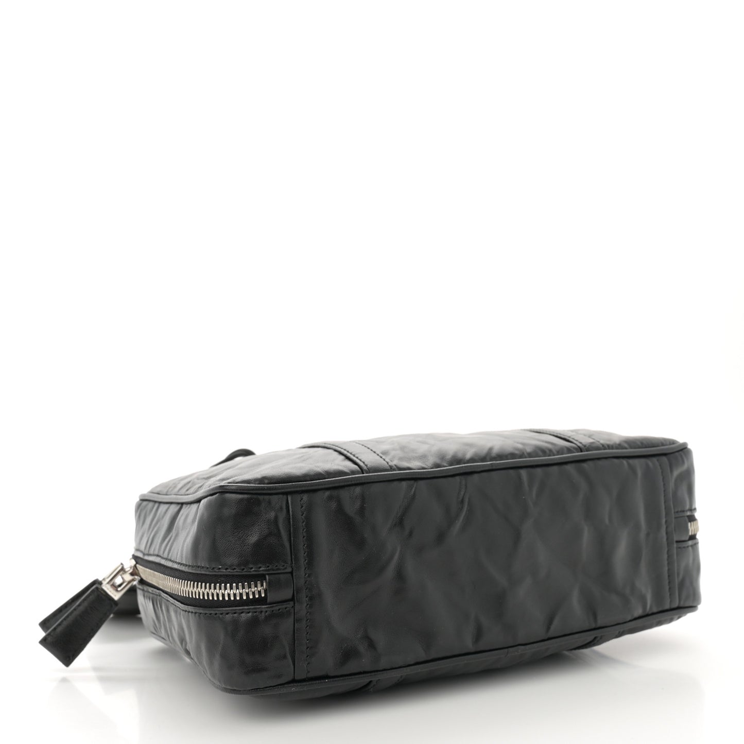 Nappa Antique Medium Re-Edition 2001 Two Handle Bag Black