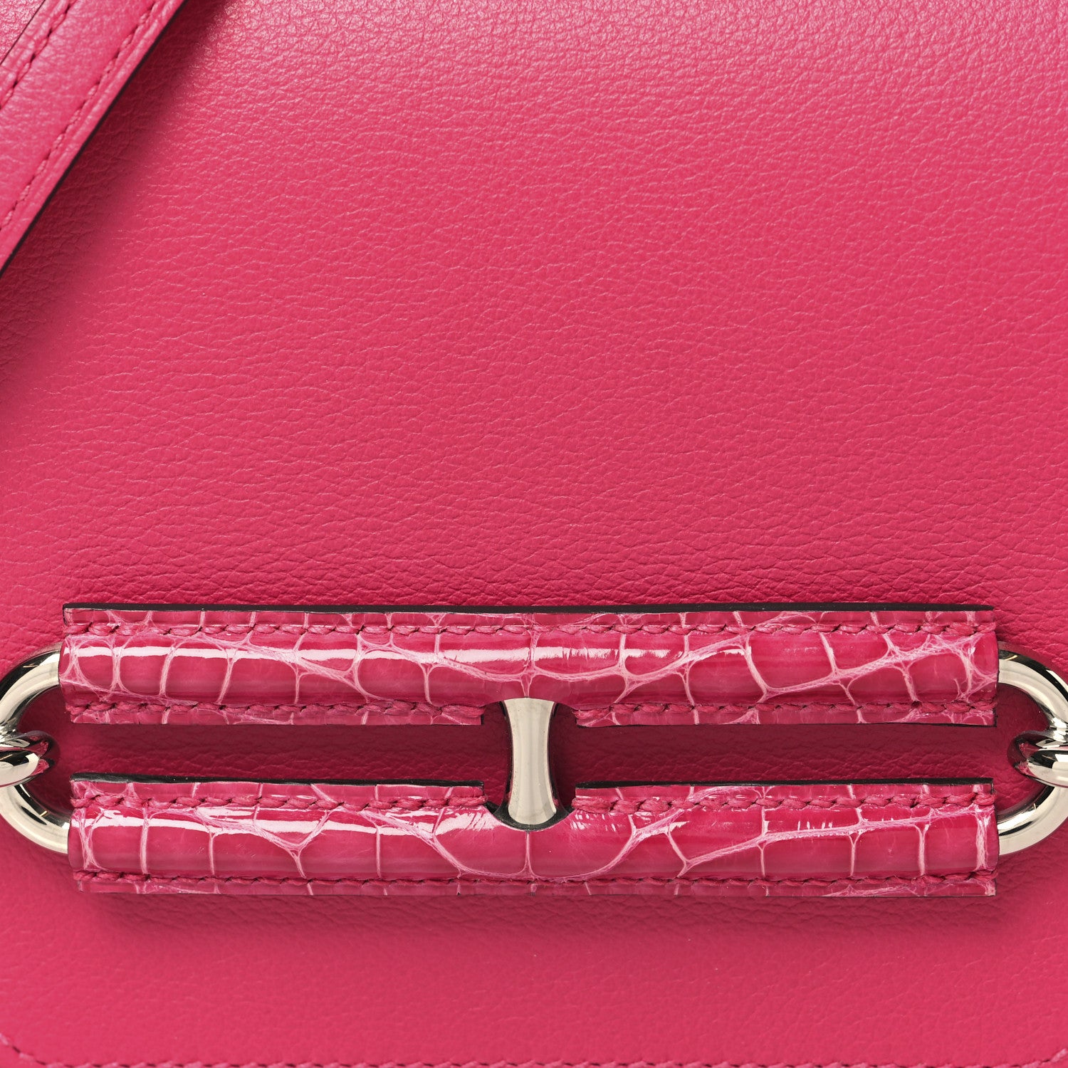 Hermes Evercolor Matte Alligator Mini Touch Sac Roulis Rose Mexico 10 of 13
