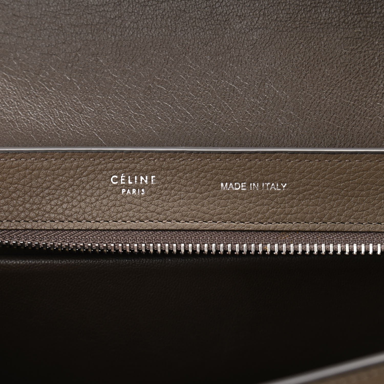 Celine Drummed Calfskin Suede Small Trapeze Souris 6 of 11