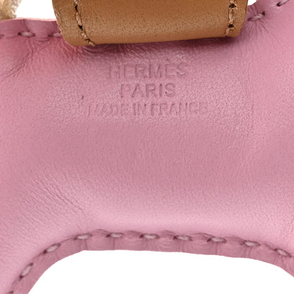 Hermes Milo Lambskin Grigri Rodeo Horse Bag Charm PM Mauve Sylvestre Craie Chai 4 of 5