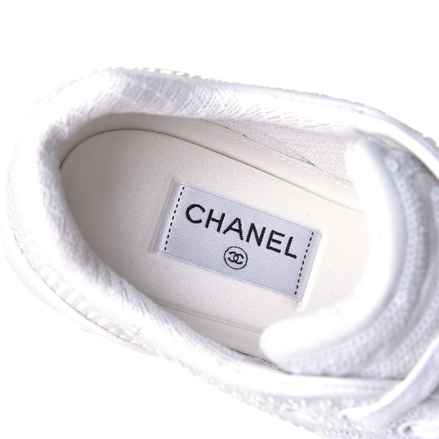 Sequin CC Sneakers 42 White