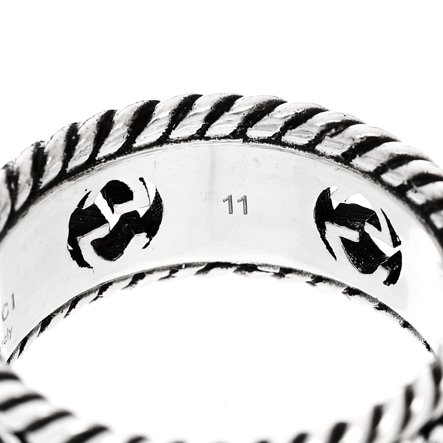 Sterling Silver Interlocking G Flower Ring 50 5.5