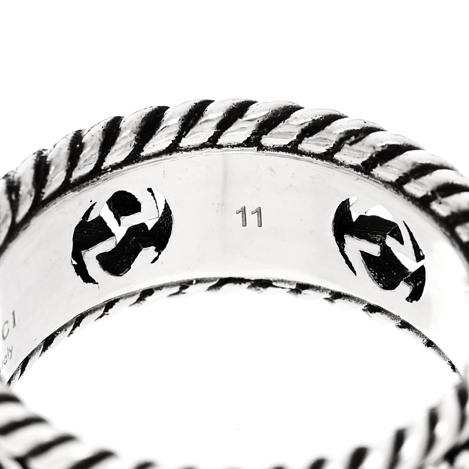 Gucci Sterling Silver Interlocking G Flower Ring 50 5.5 5 of 6