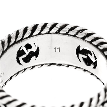 Gucci Sterling Silver Interlocking G Flower Ring 50 5.5 5 of 6