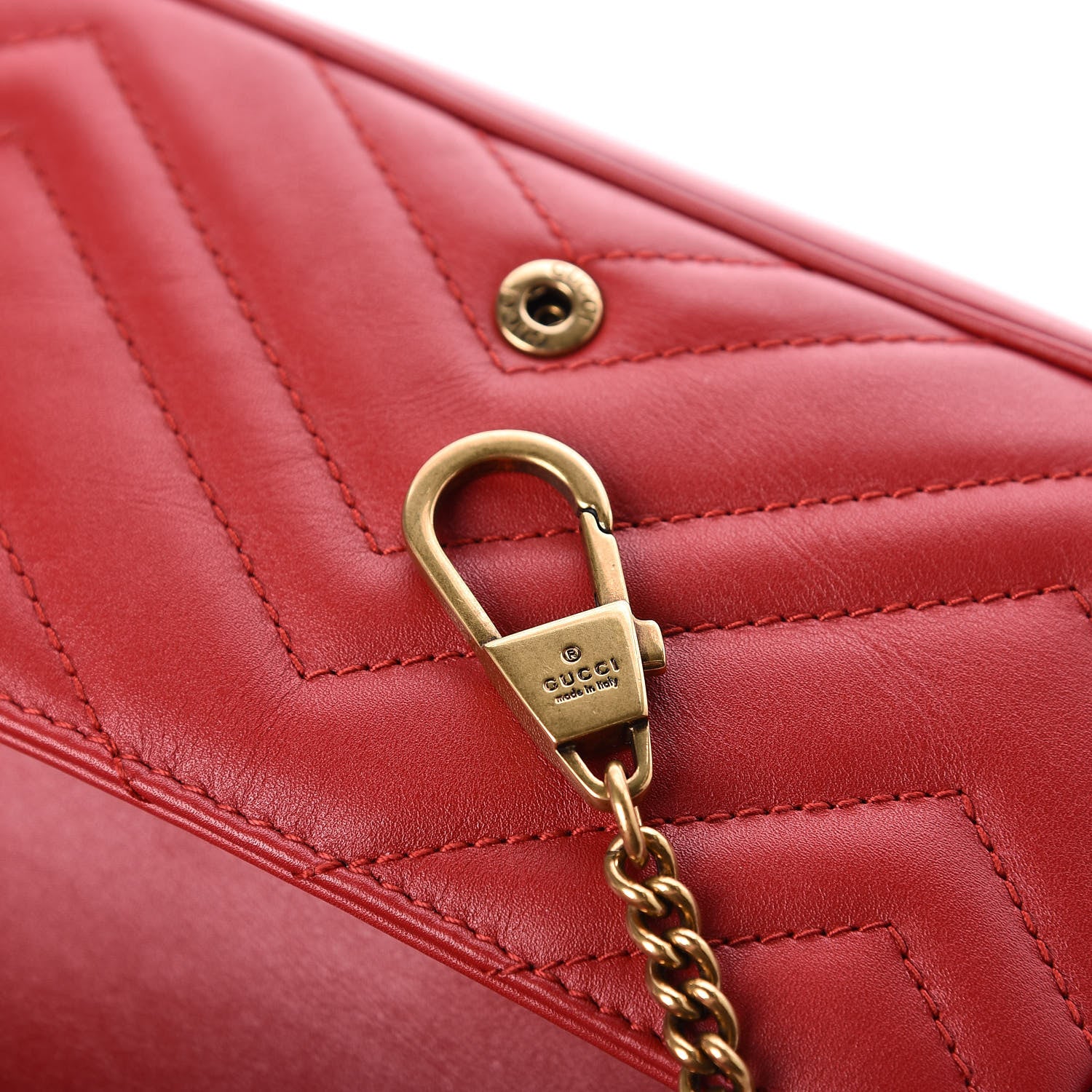 Gucci Calfskin Matelasse Super Mini GG Marmont Shoulder Bag Hibiscus Red 10 of 11