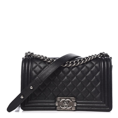 Chanel Caviar Quilted Medium Boy Flap Black 1 of 15