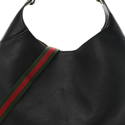 Gucci Soft Grained Calfskin Maxi B Hobo Black 7 of 9