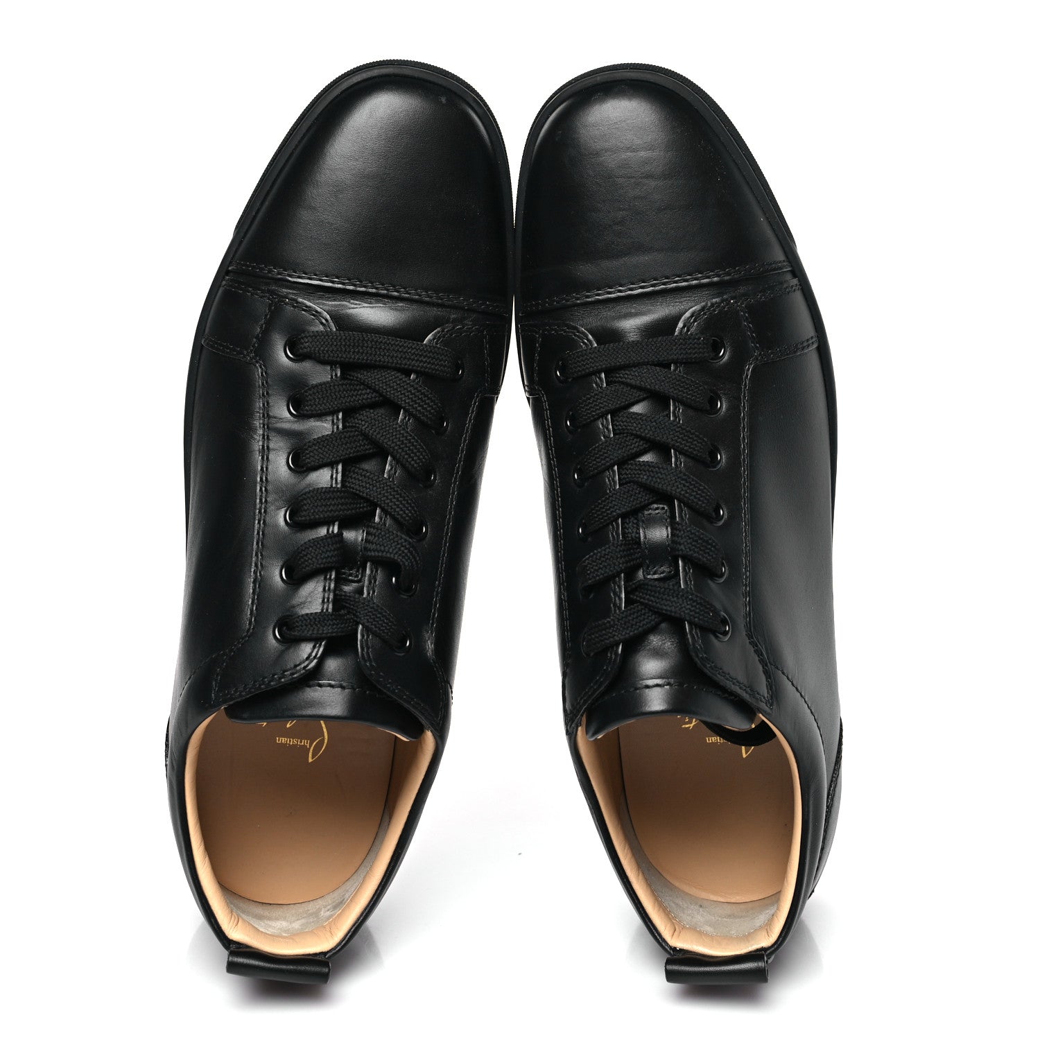 Christian Louboutin Calfskin Mens Louis Junior Flat Sneakers 43.5 Black 2 of 9