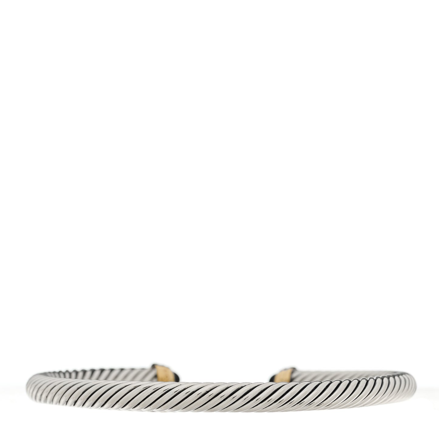 Sterling Silver 14K Yellow Gold Black Onyx 5mm Cable Classics Petite Color Bracelet