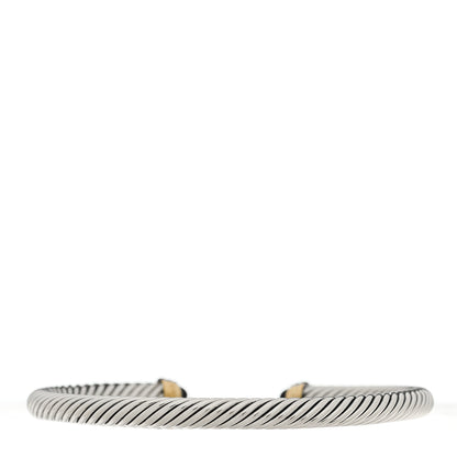 David Yurman Sterling Silver 14K Yellow Gold Black Onyx 5mm Cable Classics Petite Color Bracelet 2 of 3