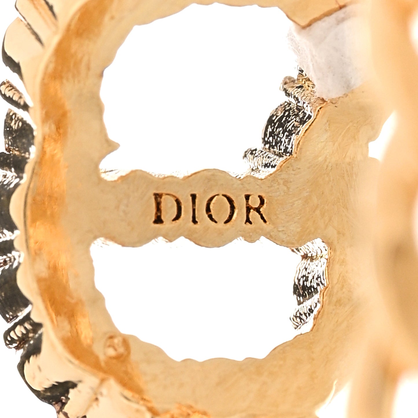 Metal Crystal CD Ring 50 5.25 Gold